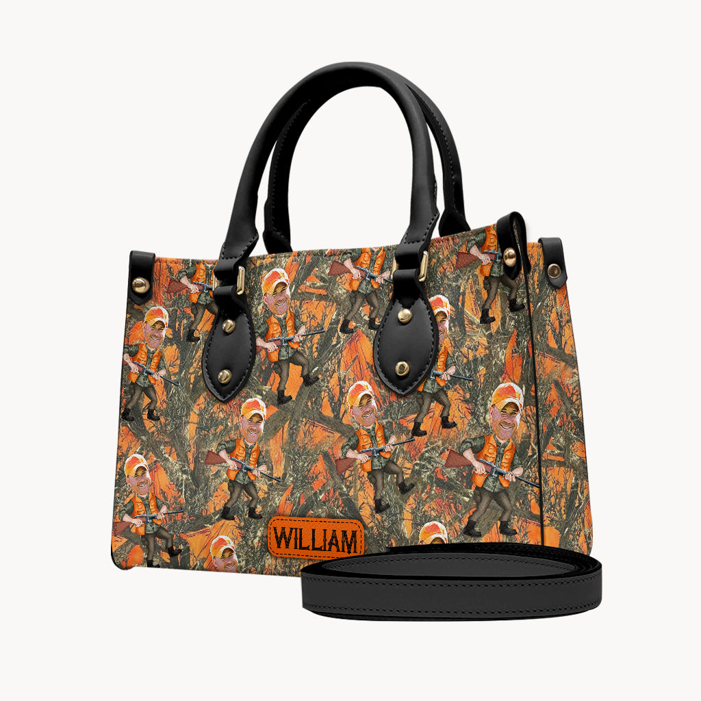 Photo Inserted Hunter - Personalized Hunting Leather Handbag