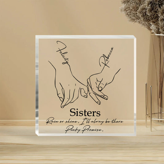 Pinky Promise - Personalized Sister Custom Shaped Acrylic Plaque