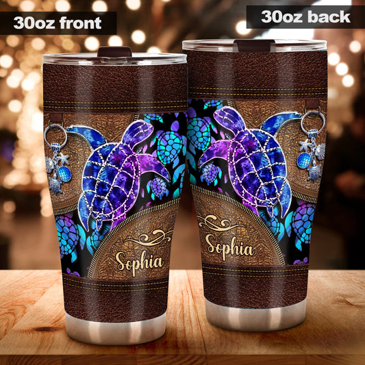 Salty Lil' Beach - Personalized Turtle Tumbler