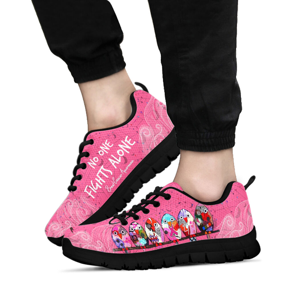 No One Fight Alone Breast Cancer Awareness Breast Cancer Awareness Sneakers 0622