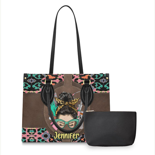 Nurse Life - Personalized Nurse Leather Handbag
