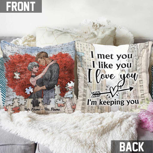 You're My Missing Puzzle - Personalized Couple Throw Pillow