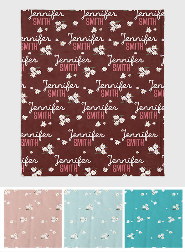 Daisy Custom Name - Personalized Sibling Blanket