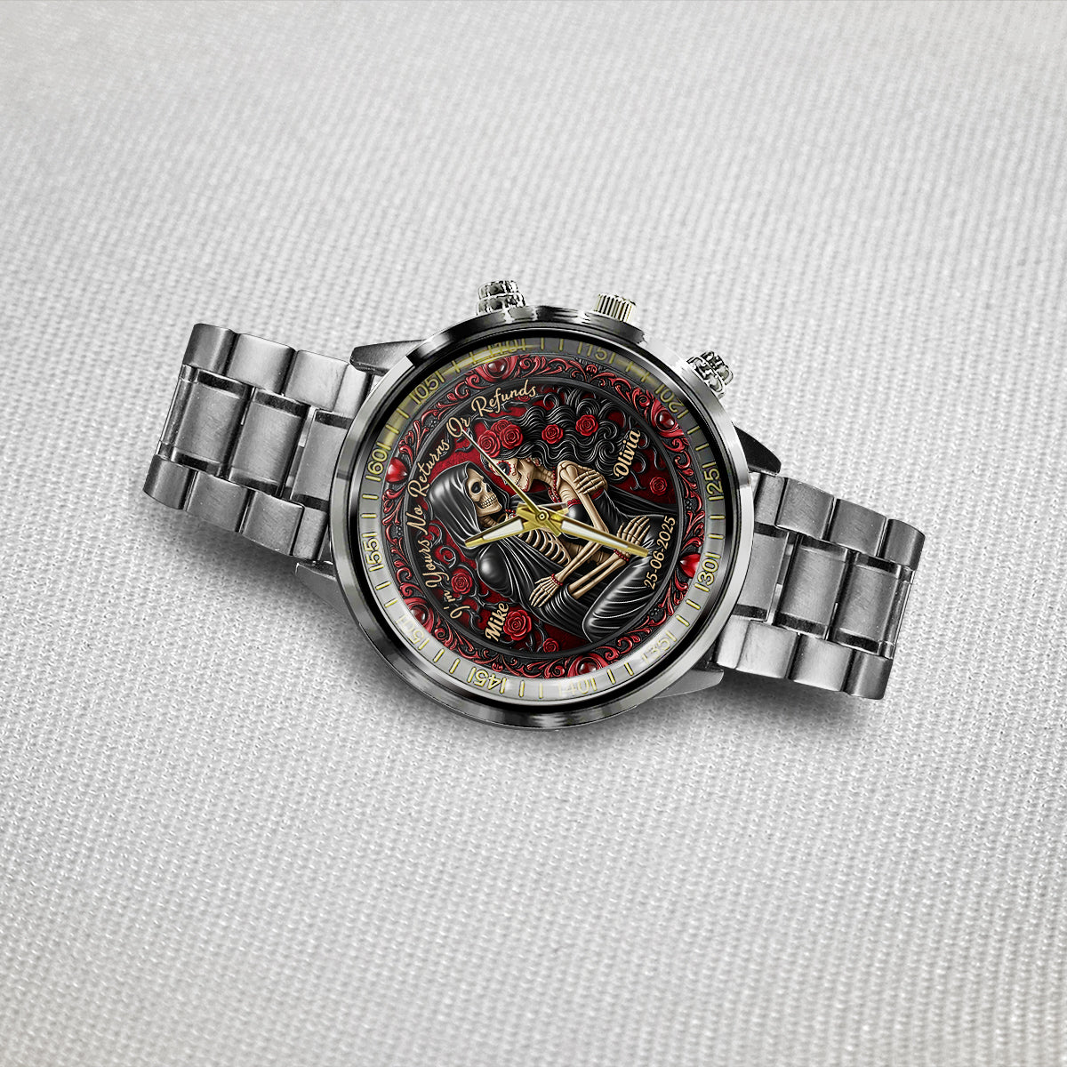 I'm Yours No Returns Or Refunds - Personalized Couple Hand Watch