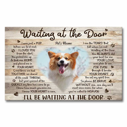 Waiting At The Door - Personalized Dog Canvas And Poster