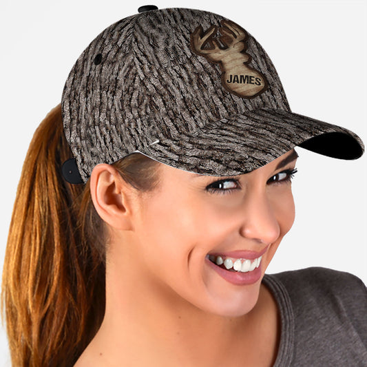 Love Hunting Tree Carving - Personalized Hunting Classic Cap