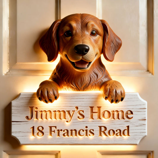Light of Our Home - Personalized Dog LED Light Acrylic Sign