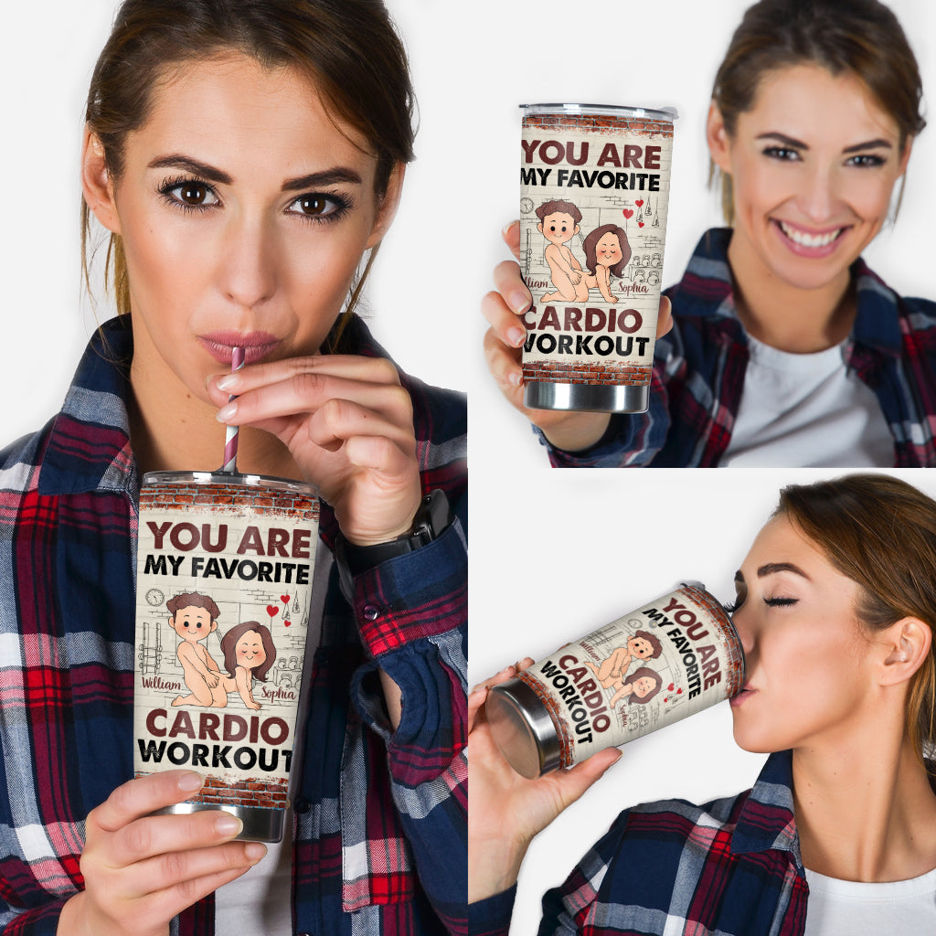Cardio Workout - Personalized Couple Tumbler