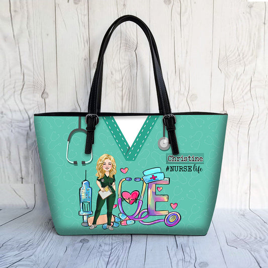 Nurse Life - Personalized Nurse Leather Bag