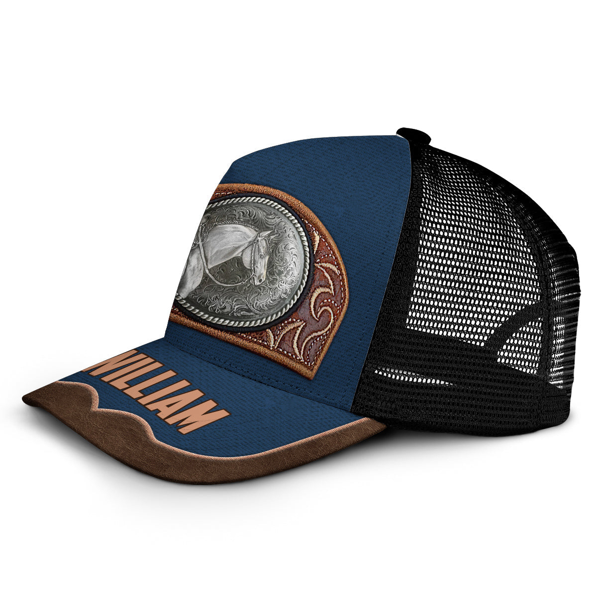 Vintage Horse - Personalized Horse Trucker Hat (Black Mesh)