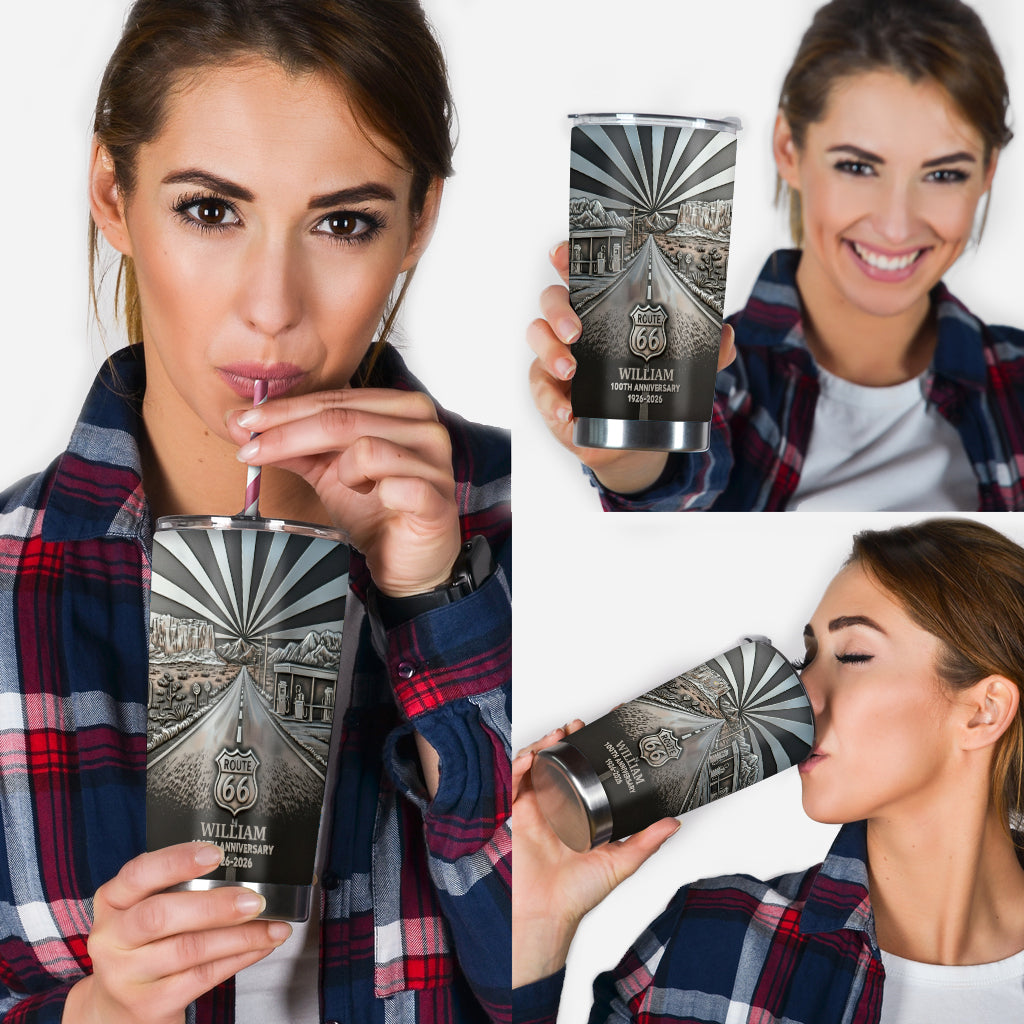 100th Anniversary Of Route 66 - Personalized Car Lover Tumbler