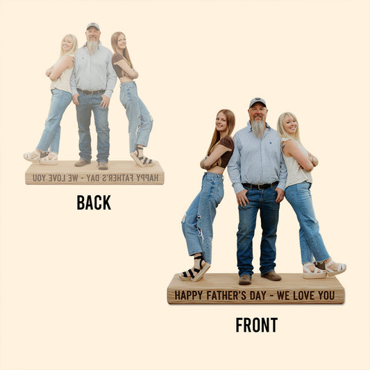 Custom Father and Son Personalized Figurine Statue - Best Dad Ever Nameplate Keepsake - Unique Father's Day Desk Ornament Gift