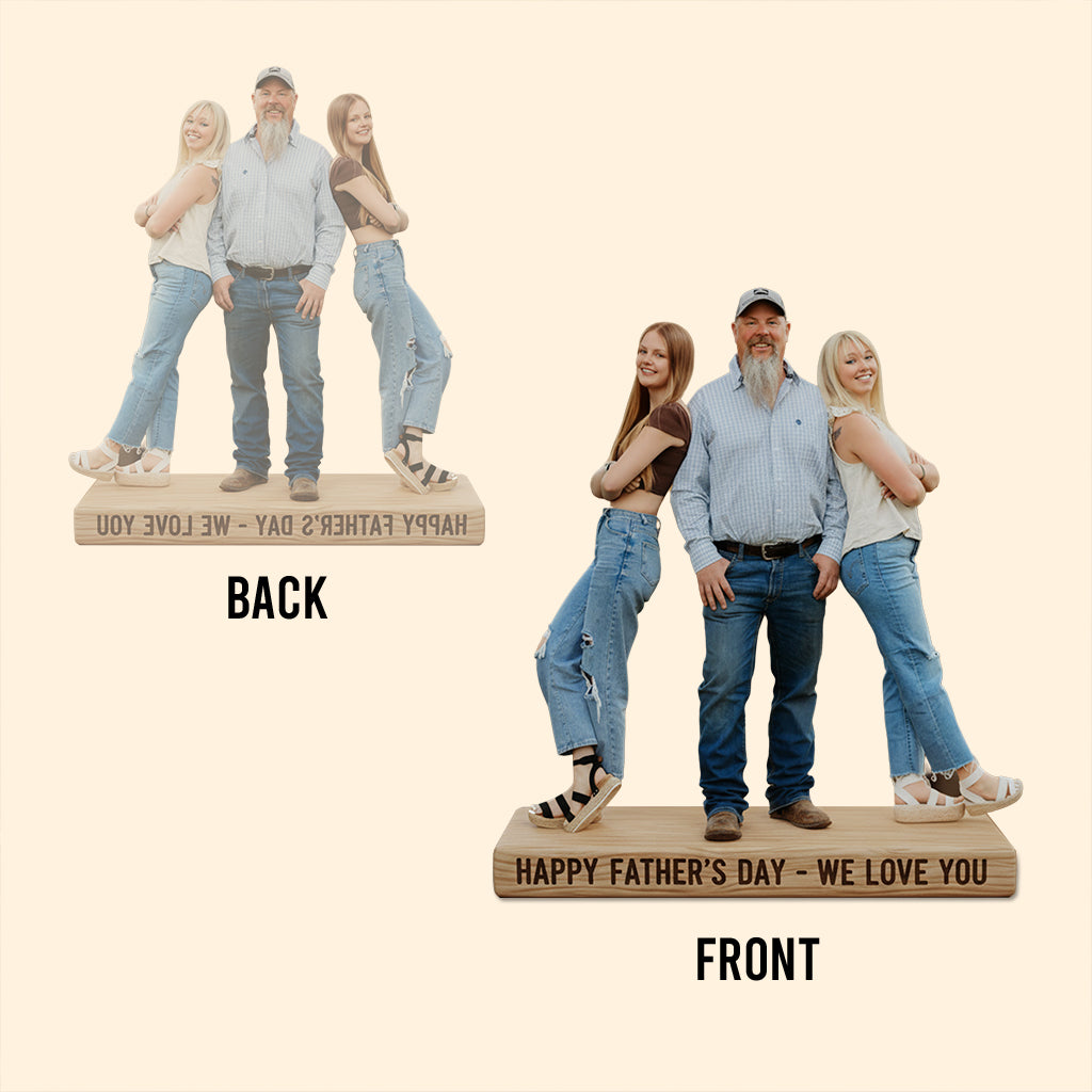 Custom Black Family Personalized Figurine Statue - Best Dad Ever Nameplate Keepsake - Unique Father's Day Desk Ornament Gift