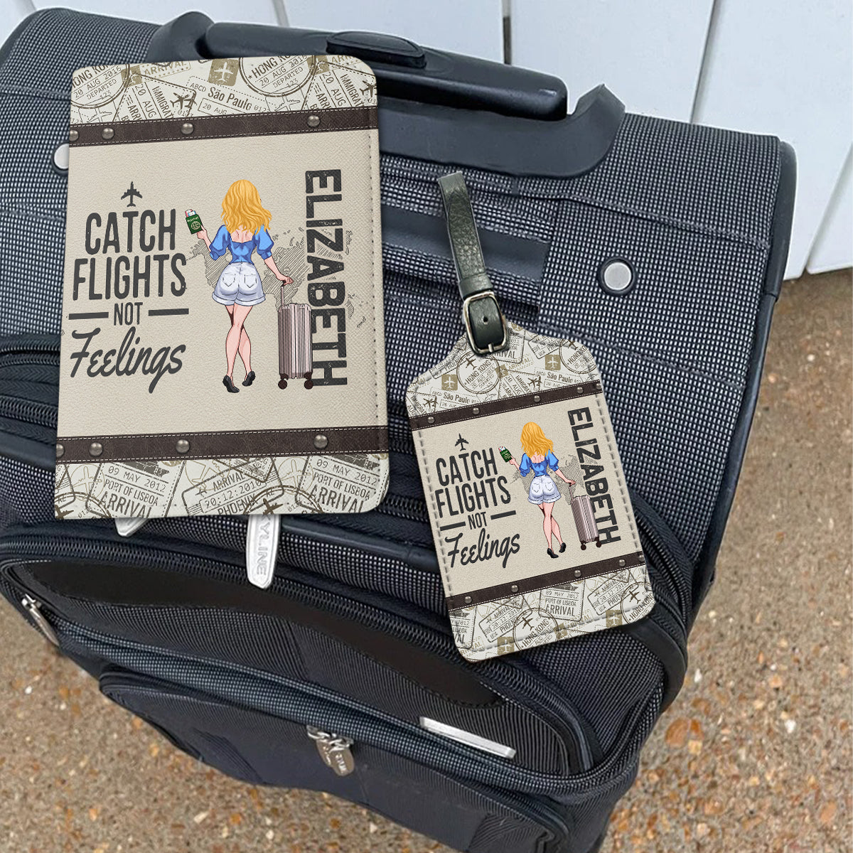 Adventure Awaits - Travelling gift for her, mom, wife, girlfriend, friend - Personalized Set