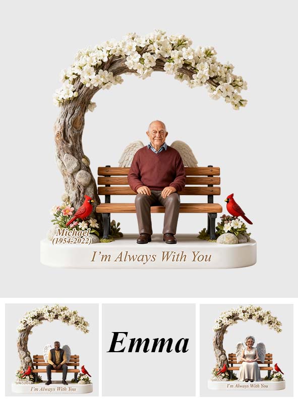 Custom Memorial Black Grandpa Bench Figurine - Personalized Funeral Remembrance Diorama Statue, Sympathy Gift for Loss of Grandfather Family Keepsake