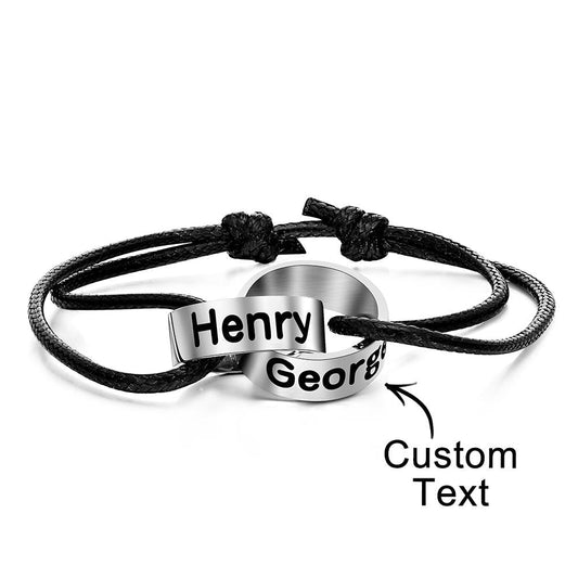 Intwine Name - Personalized Couple Intwine Name Beads Bracelet