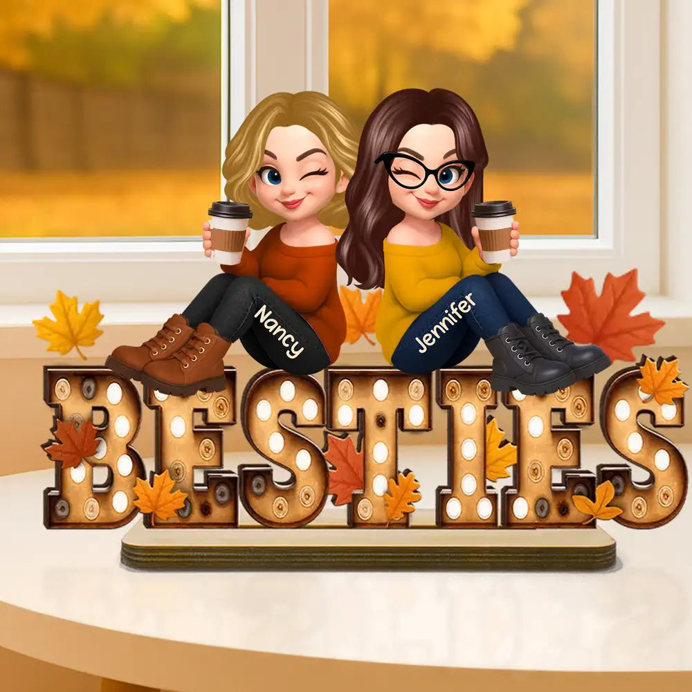 Cartoon Best Friends Acrylic Keychain, Cozy Fall Accent, Gift-Ready Keepsake for Friendship