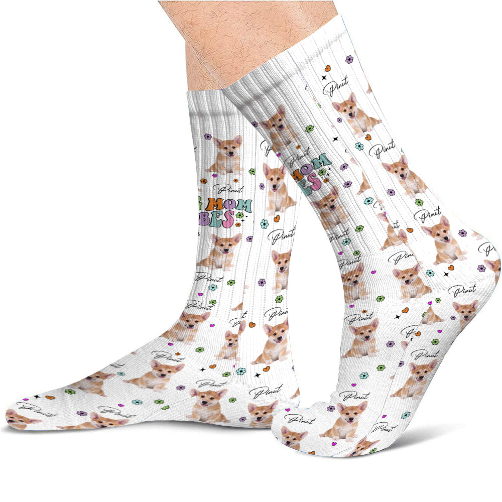 Dog Mom Vibes - Personalized Dog Socks