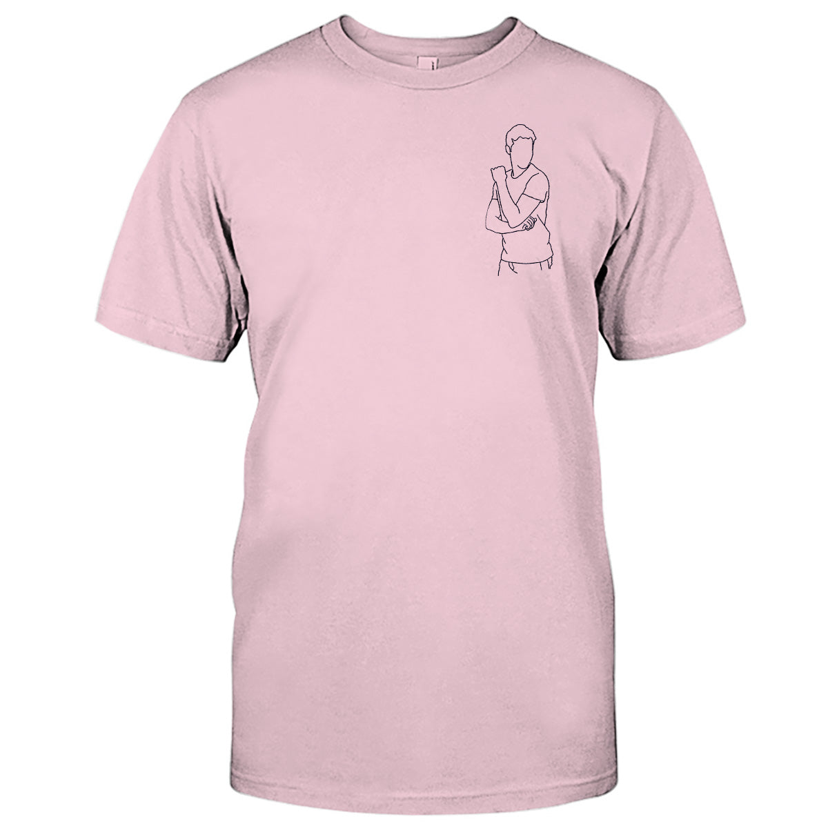 Custom Line Art - Personalized Son Embroidered T-shirt