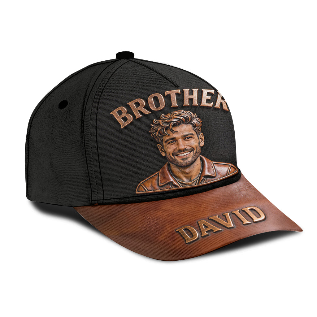 Custom Any Photo Congrat On Being My Brother - Personalized Sibling Classic Cap