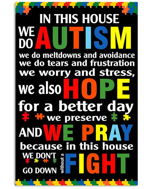 In This House We Do Autism - Autism Awareness Poster 0921