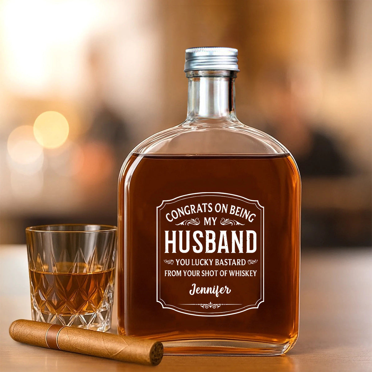 Cheers To My Amazing Husband - Personalized Couple Wine Bottle