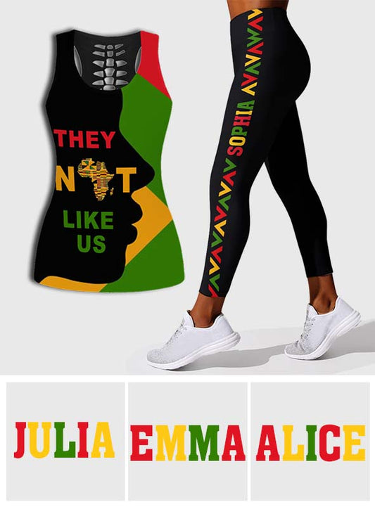 They Not Like Us - Personalized Juneteenth Hollow Tank Top and Leggings