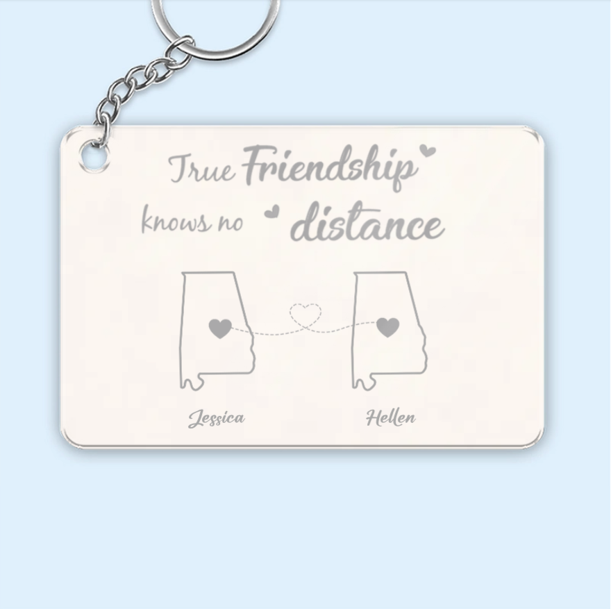 Personalized Friendship Mug - True Friendship Knows No Distance - Custom Cup or Ornament or Poster or Keychain or Plaque Gift for Best Friends, Long-Distance Friends