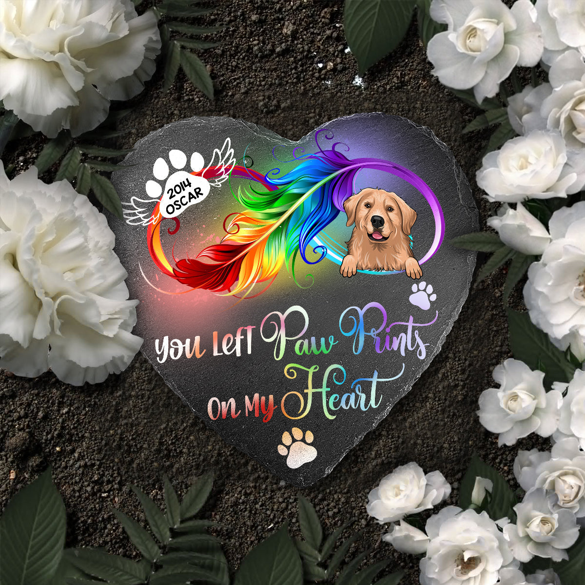 Forever In My Heart - Personalized Dog Heart Shaped Stone