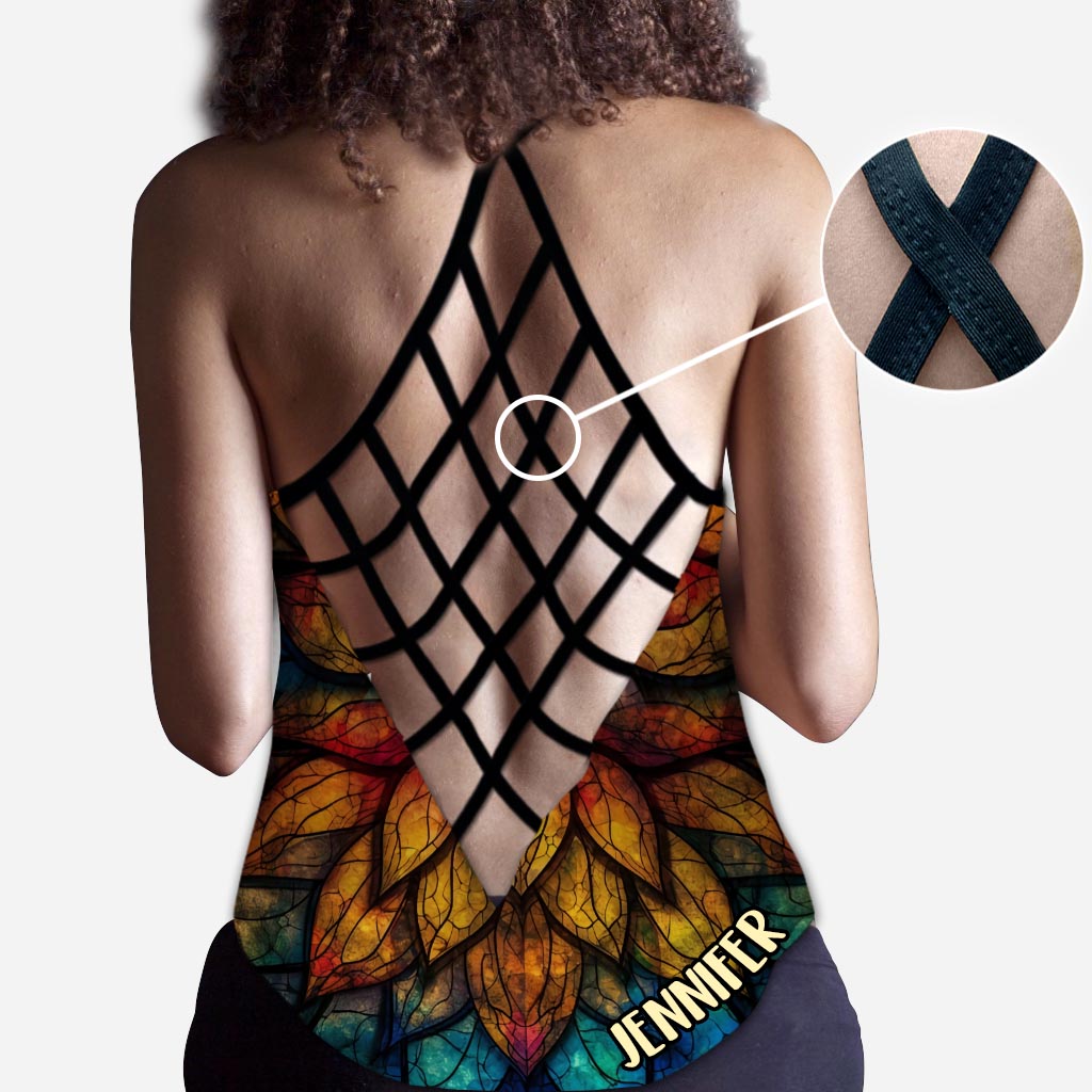 Hurry Up Inner Peace - Personalized Yoga Cross Tank Top