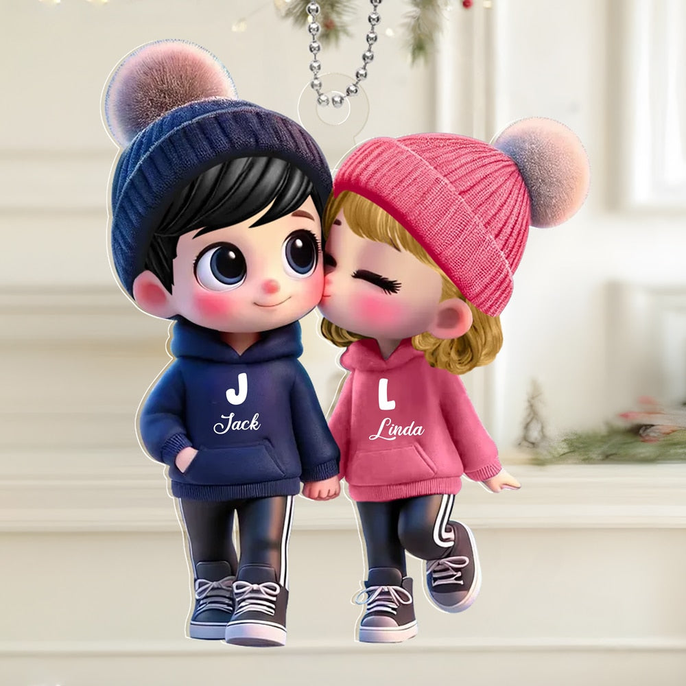 Personalized Sticker Decal for Couples – Cute Cartoon Design, Customizable for Him & Her