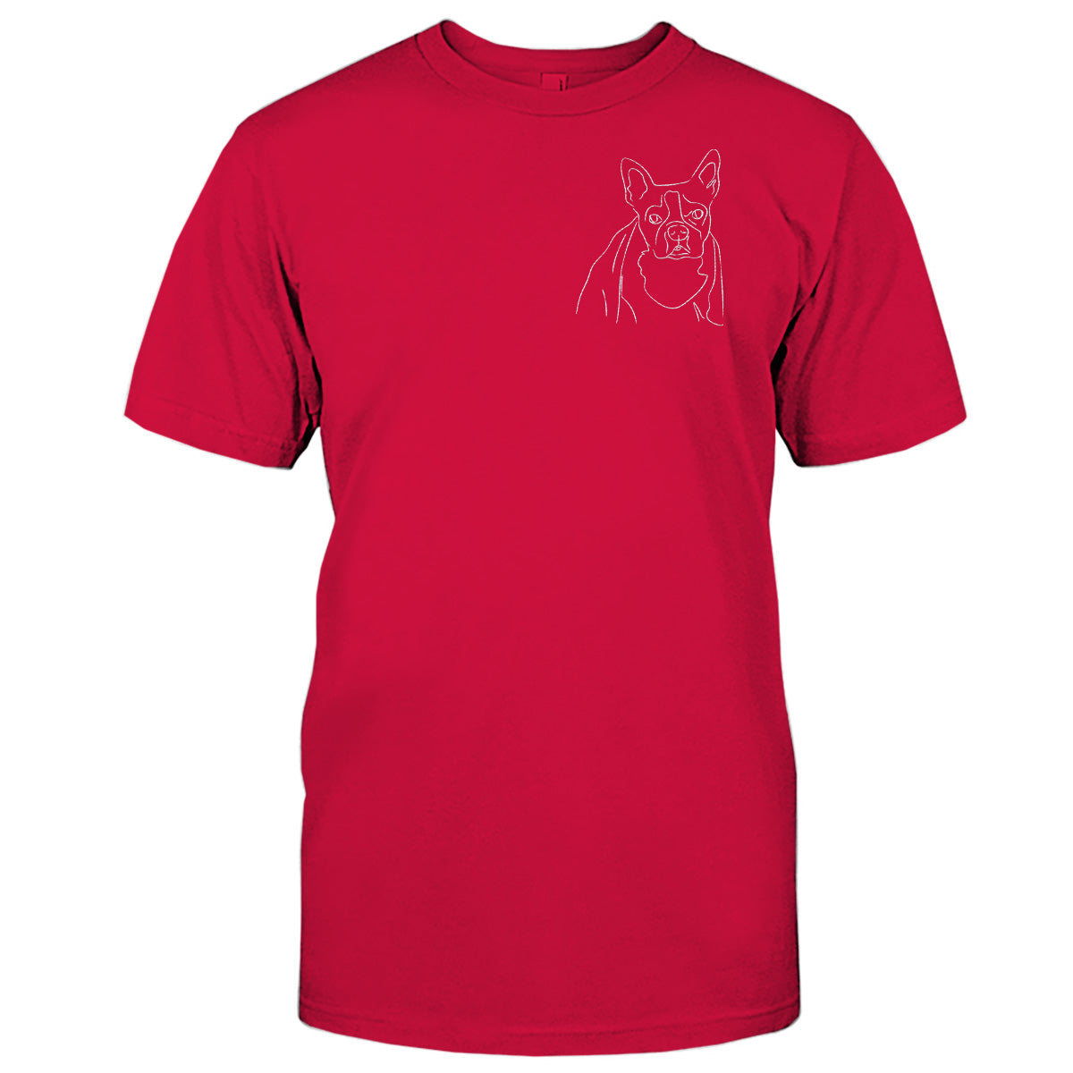 Custom Line Art - Personalized Dog Embroidered T-shirt