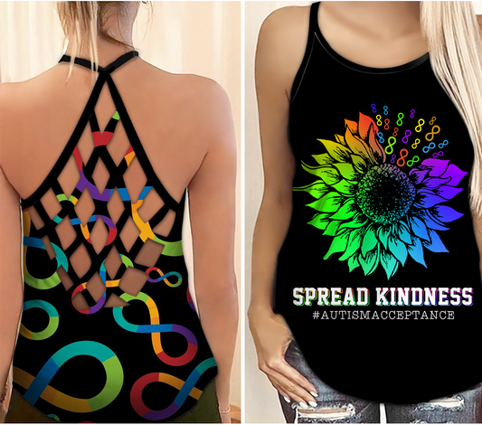 Autism Awareness Spread Kindness - Cross Tank Top 0921