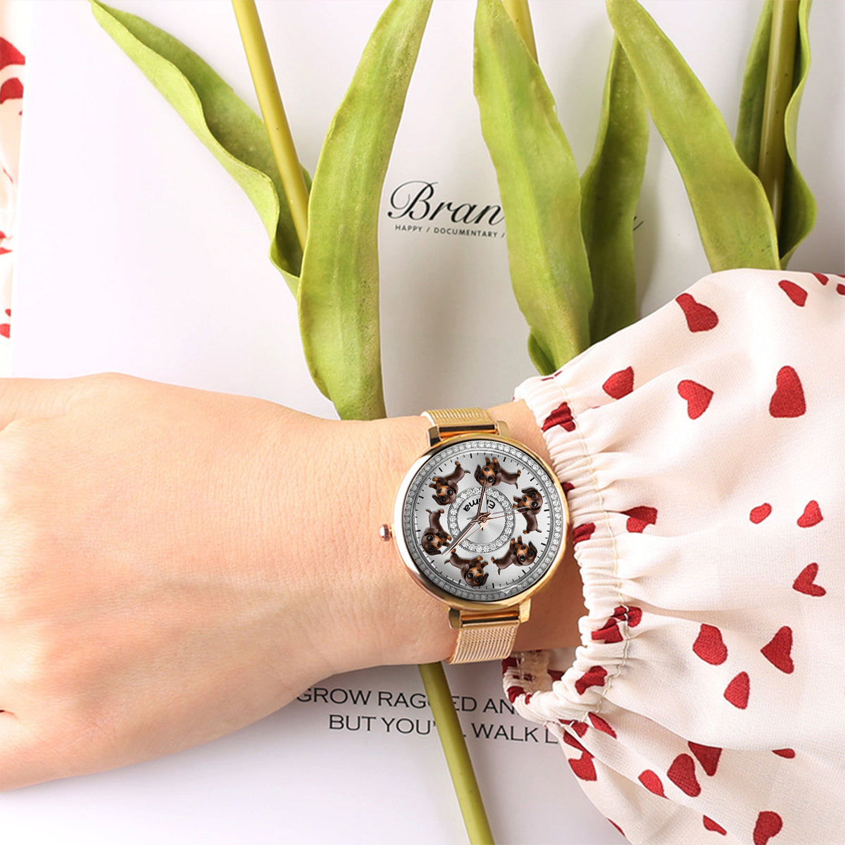 I Love My Dogs - Personalized Dog Women Hand Watch