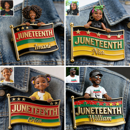 Celebrating Freedom 1865 - Personalized Juneteenth 3D Embossed Enamel Pin