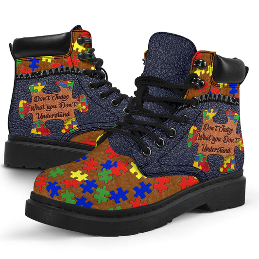 Don't Judge Autism Awareness All Season Boots 0622