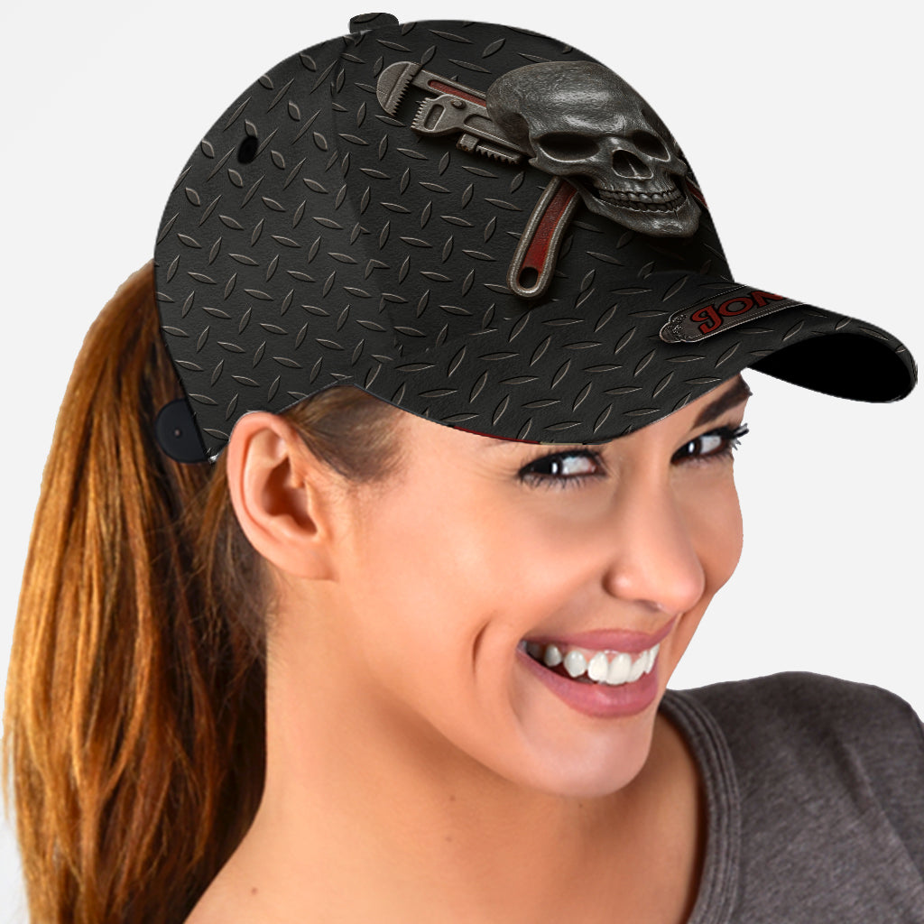 Cool Skeleton Plumber Gift - Personalized Plumber Classic Cap