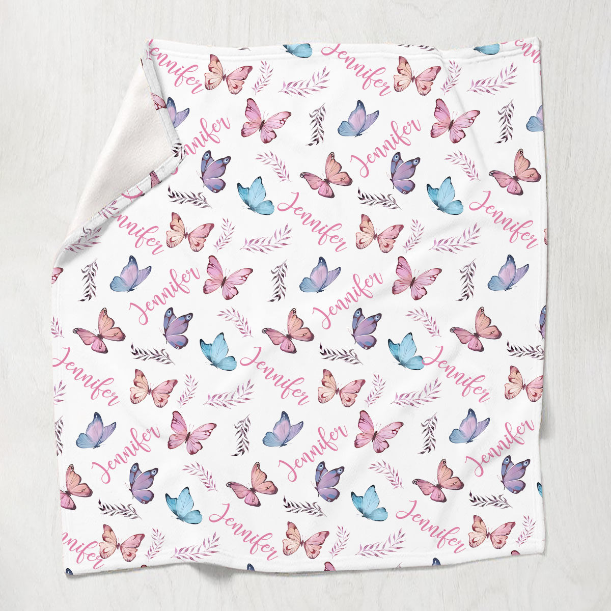 Butterfly Custom Name - Personalized Grandma Blanket