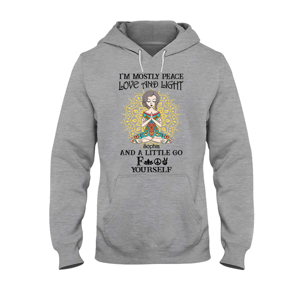 I’m Mostly Peace Love And Light - Personalized Yoga T-shirt And Hoodie
