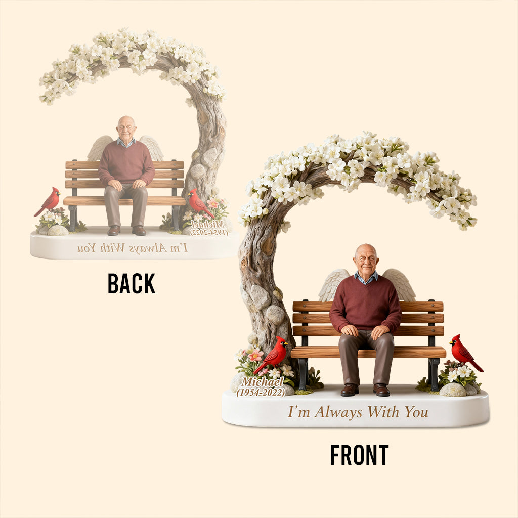 Custom Memorial Black Grandma Bench Figurine - Personalized Funeral Remembrance Diorama Statue, Sympathy Gift for Loss of Grandmother Family Keepsake