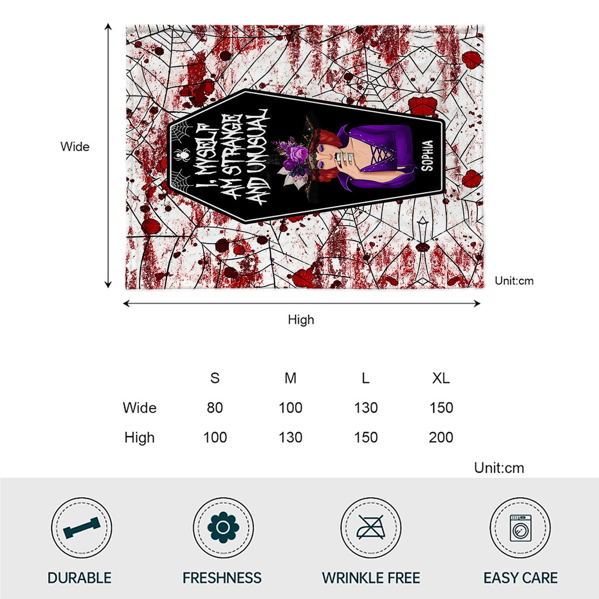 I Myself Am Strange and Unusual - Personalized Witch Blanket