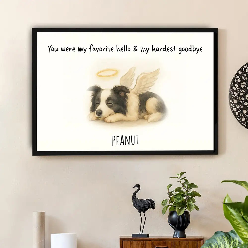 Angel Dog 'Hardest Goodbye' Personalized Keychain – Thoughtful Pet Remembrance Gift for Pet Owners