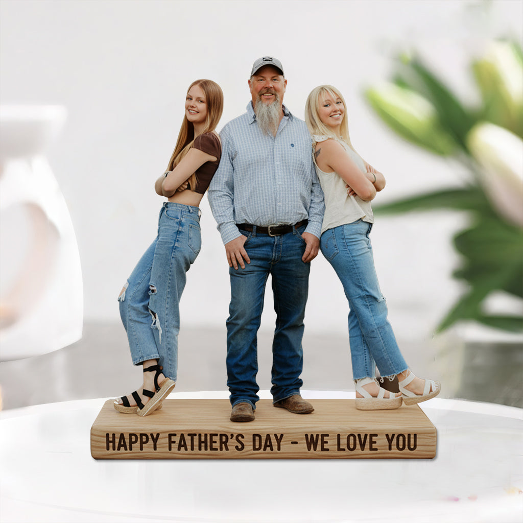 Custom Adult Black Son and Elderly Black Father Figurine Statue - Best Dad Ever Nameplate Keepsake - Unique Father's Day Desk Ornament Gift