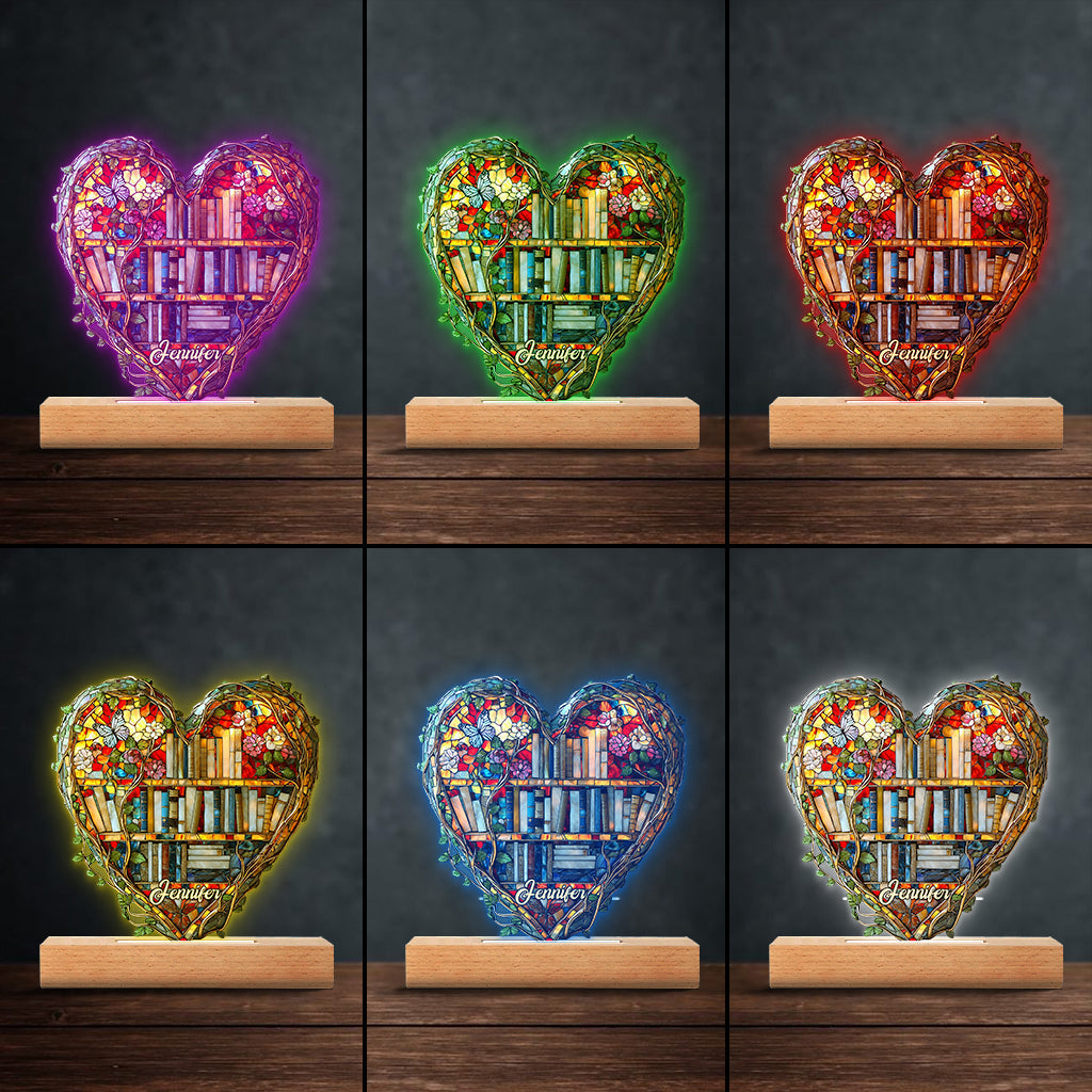 Just Love Books - Personalized Book Shaped Plaque Light Base