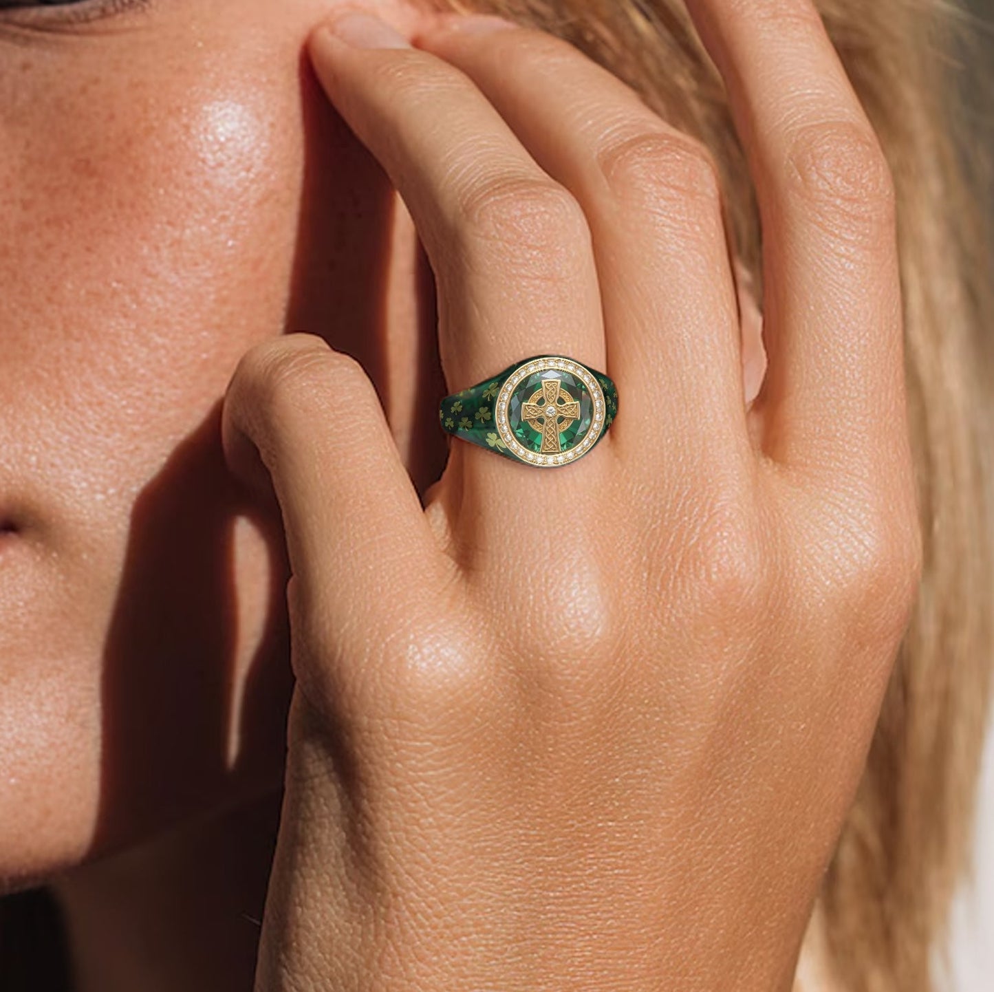 Irish Celtic Cross - Personalized Irish Signet Ring