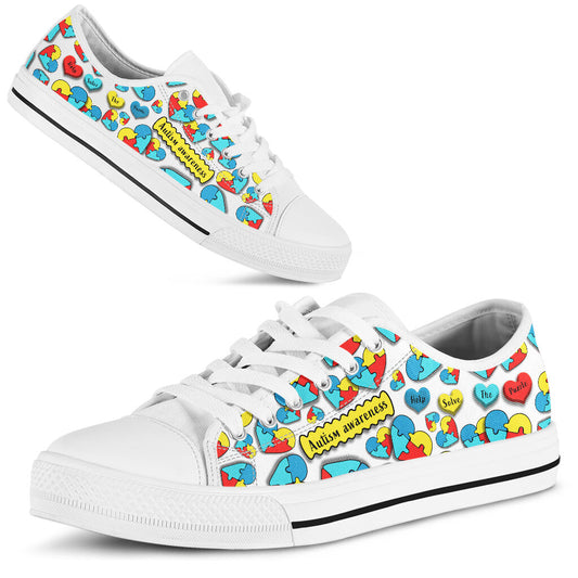 Help Solve The Puzzle Autism Awareness Low Top Shoes 0622