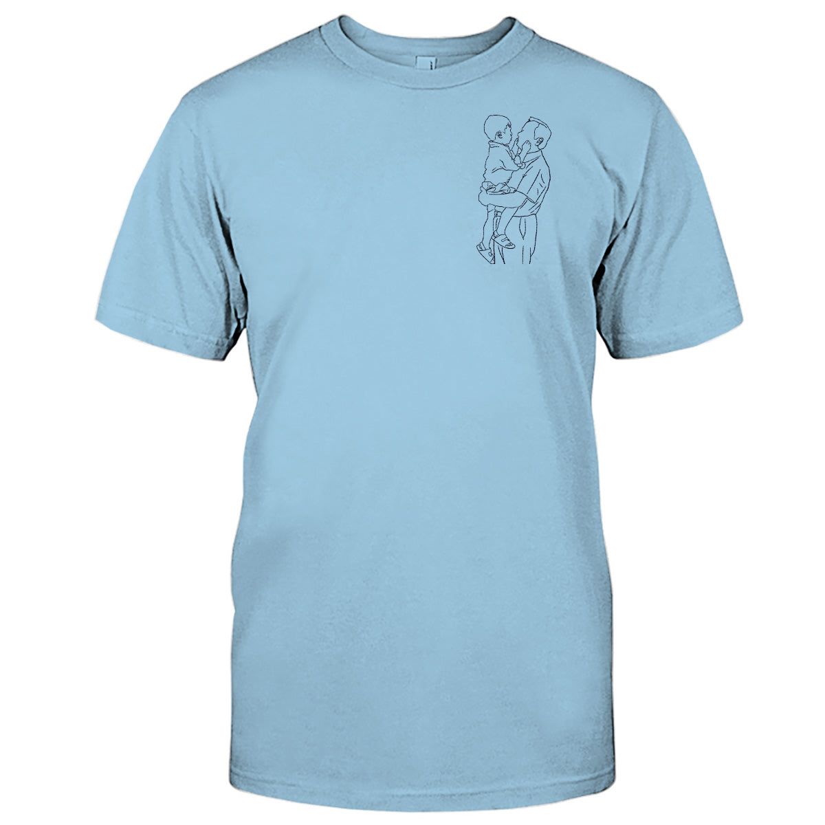 Custom Line Art - Personalized Grandpa Embroidered T-shirt