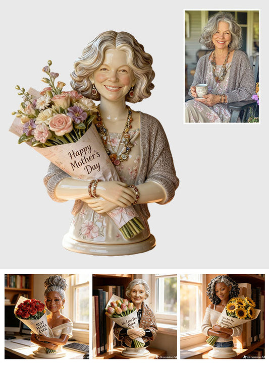 Forever Flowers For Her - Personalized Mother Custom Shaped Acrylic Plaque