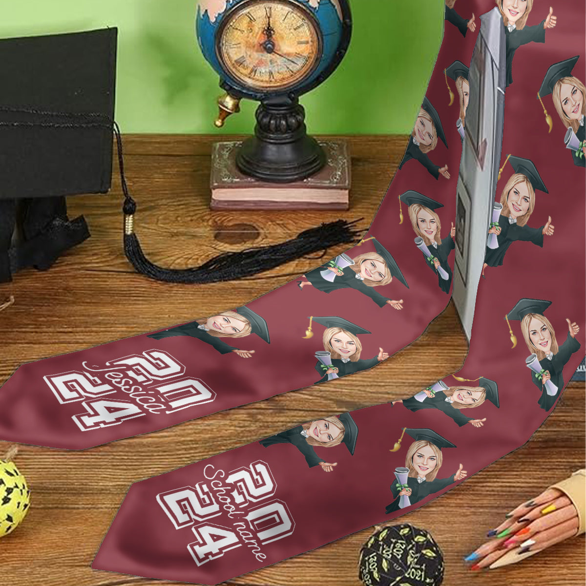 Caricature Funny Character - Personalized Graduation Graduation Stole