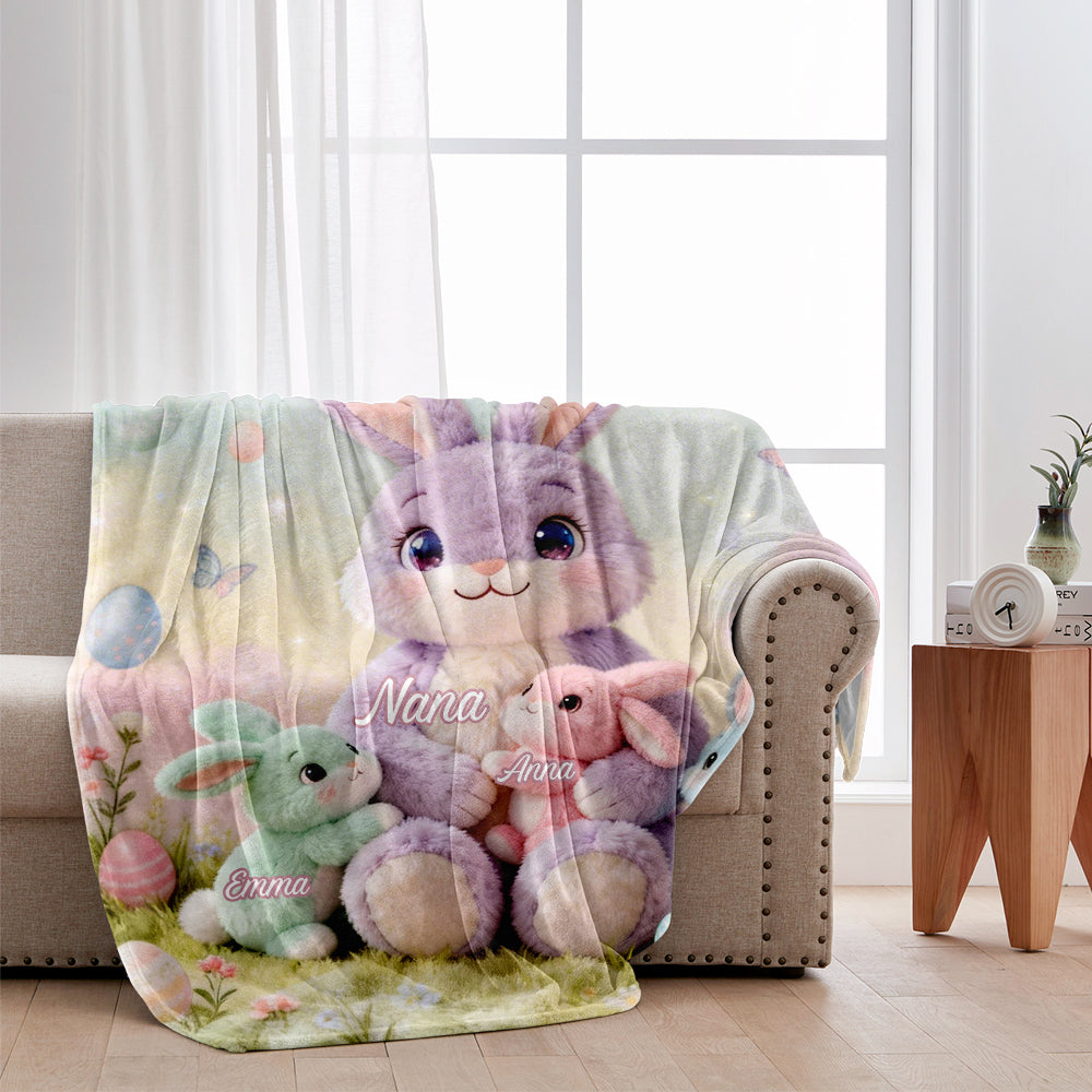 Easter Nana Bunny - Personalized Grandma Blanket